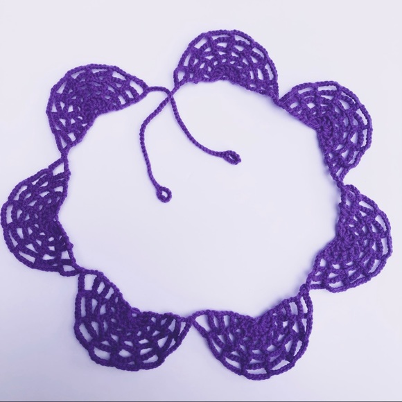 Handmade Crochet Purple Web Garland - Picture 4 of 4